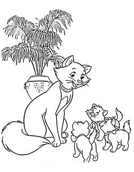 Кошки. Раскраска