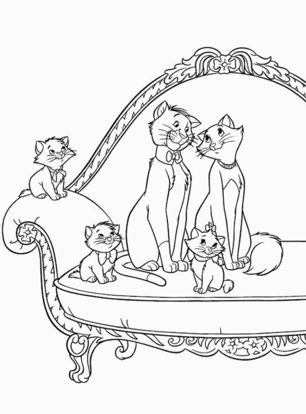 Коты Аристократы раскраска