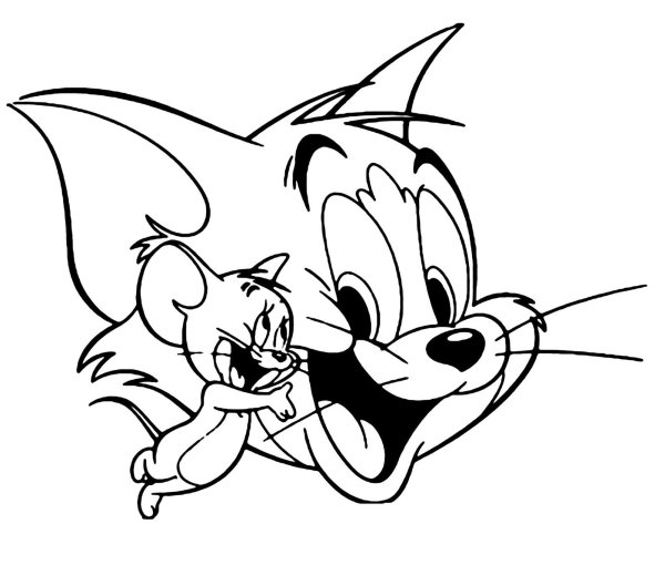 Раскраска для детей Disney Tom Jerry