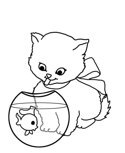 Раскраска котята в корзинке