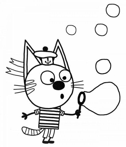 Раскраска три кота Коржик