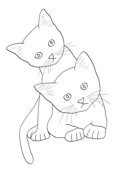 Рисунки котиков для срисовки