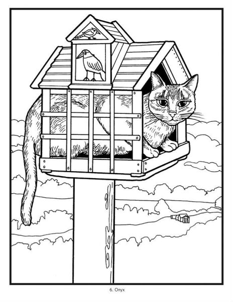 Раскраски кошка на окошке (46 фото)