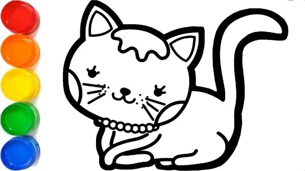 Раскраска радужные котики