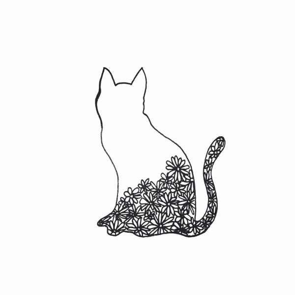 Раскраска котики Эстетика