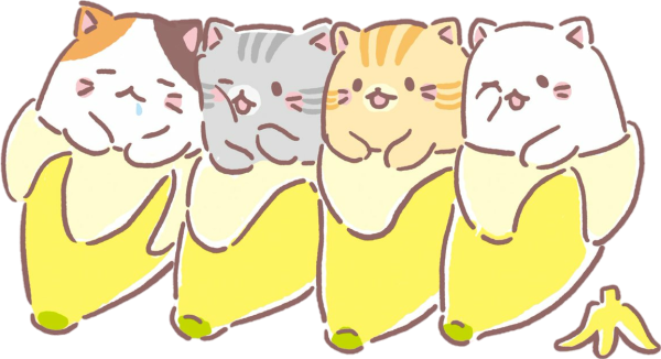 Раскраска кот в банане