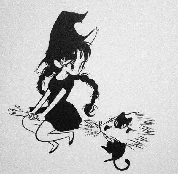 Happy Halloween Cat раскраска