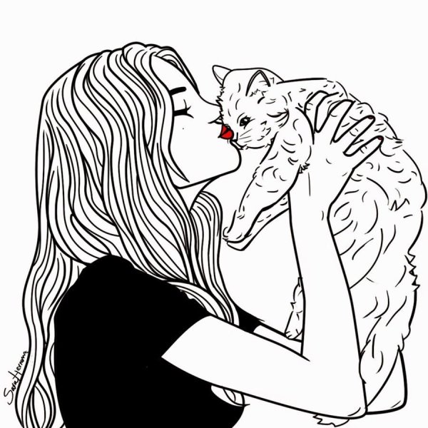 Раскраска котята в корзинке