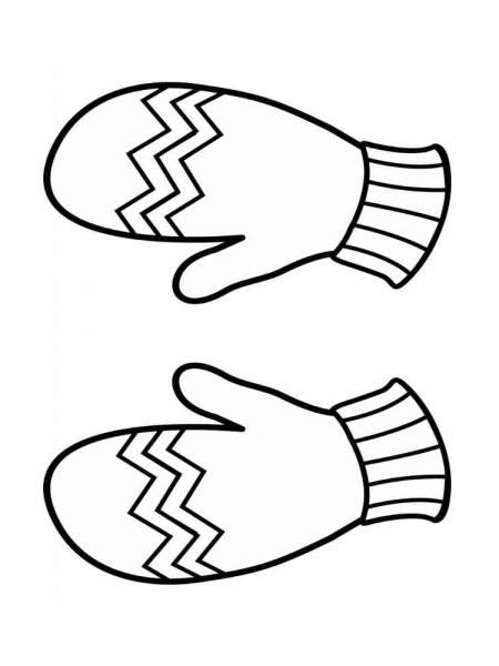 Варежки раскраска