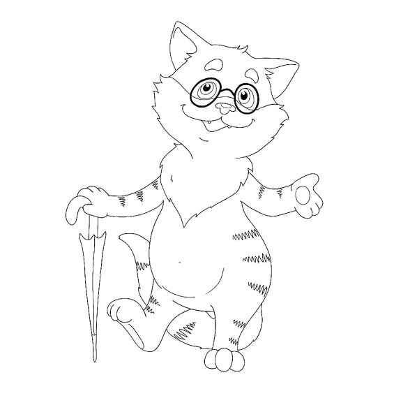 Кот ученый раскраска