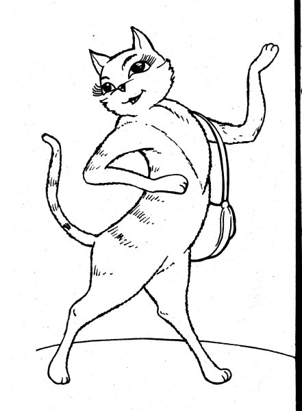 Модная кошка раскраска