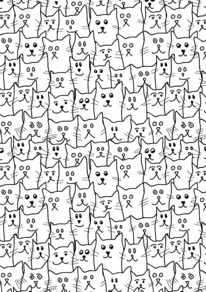 Раскраска много котов