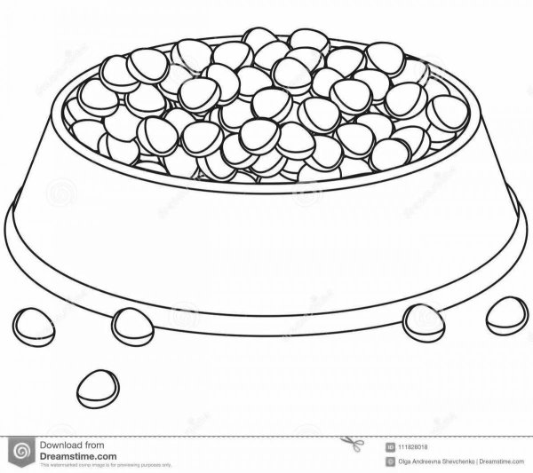 Миска с кормом раскраска