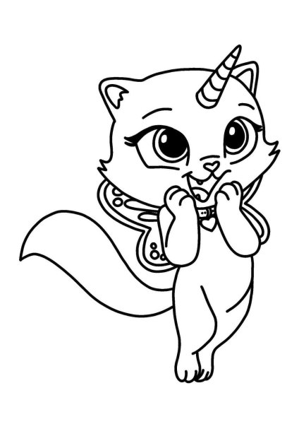 Кошки. Раскраска