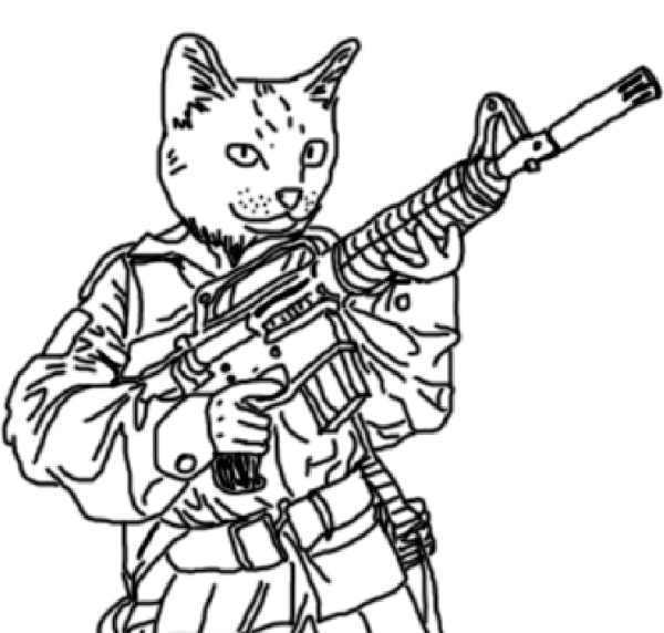 Кот военный раскраска