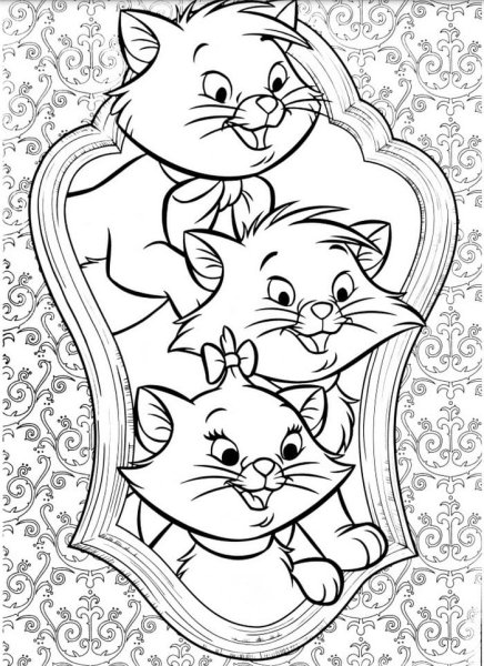 Коты Аристократы раскраска