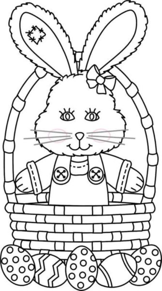 Заяц с корзинкой раскраска