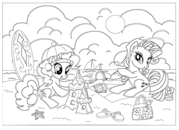 My little Pony раскраска печать