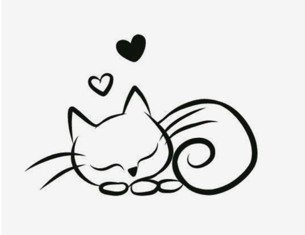 Котенок рисунок для тату
