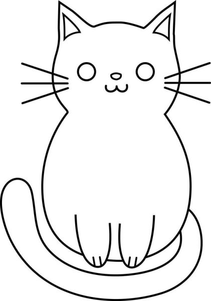 Рисунок кошки легкий