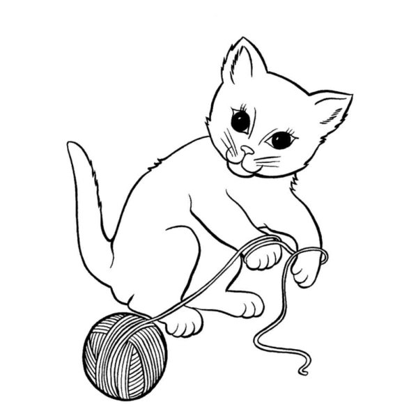 Кошки. Раскраска
