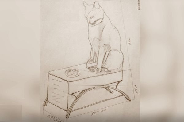 Скульптура кошки рисунок