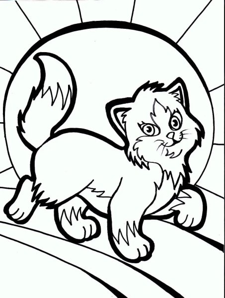 Кошки. Раскраска