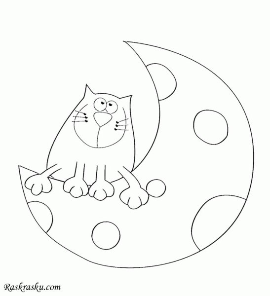 Раскраска лунный котик