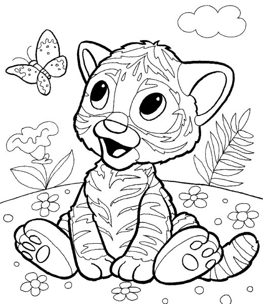 Кошка на окне раскраска
