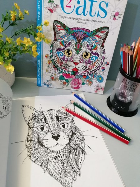 Раскраски Стикеры котики