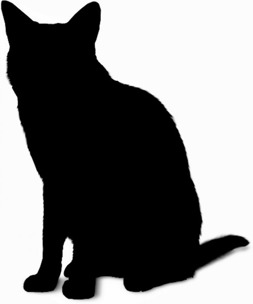 Кошка силуэт сбоку сидит