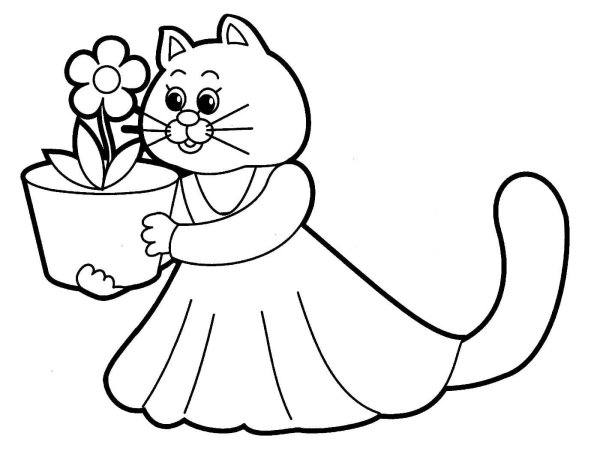 Раскраска кошечка