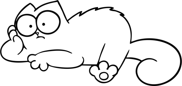 Кот Саймон лежит