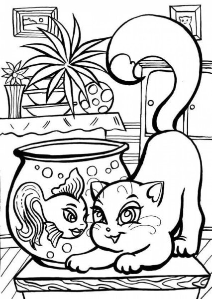 Раскраска кошечка