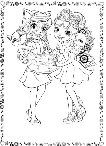Enchantimals питомцы раскраска