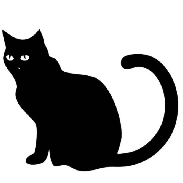 Черный кот трафарет