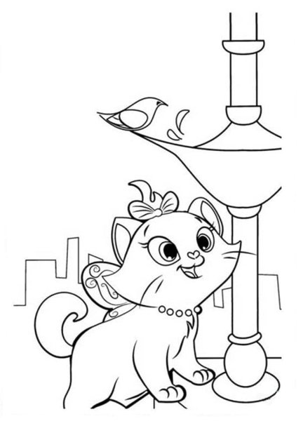 Кошечка Мари раскраска
