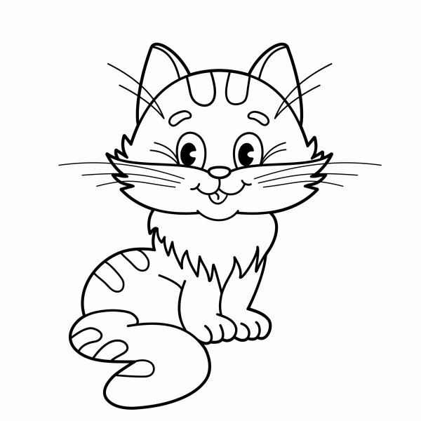 Кошечка раскраска для малышей