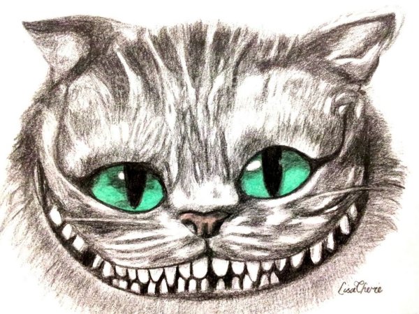 Чеширский кот из Алисы в стране чудес нарисовать