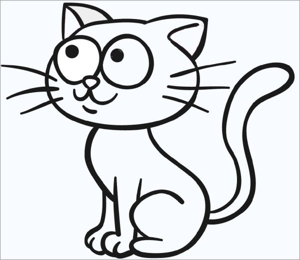 Кот сидит раскраска