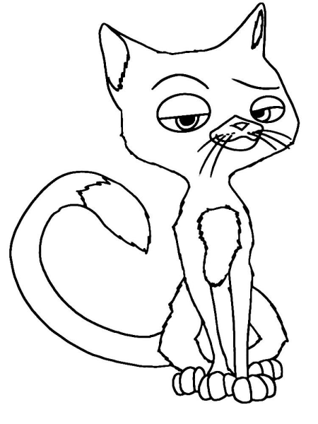 Раскраски кошки мультяшные