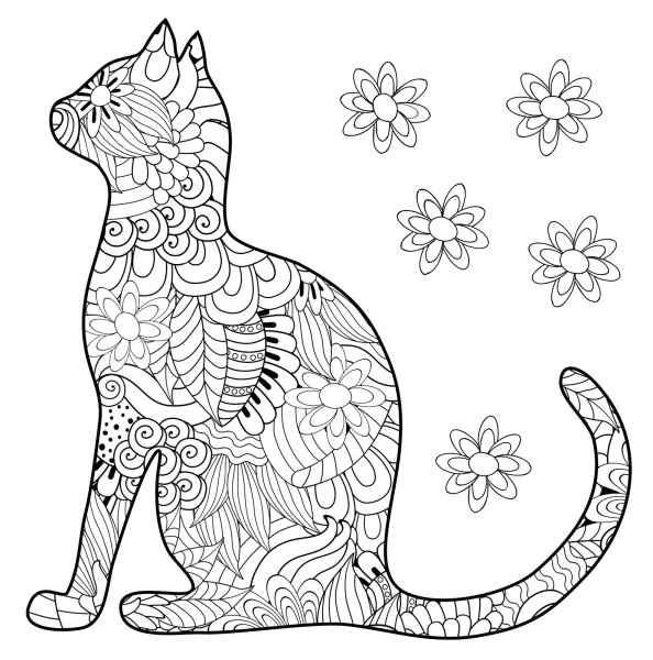 Раскраски антистресс кошки