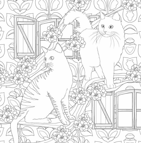 Кототерапия раскраска-антистресс