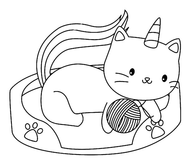 Раскраски кошка единорожка (43 фото)