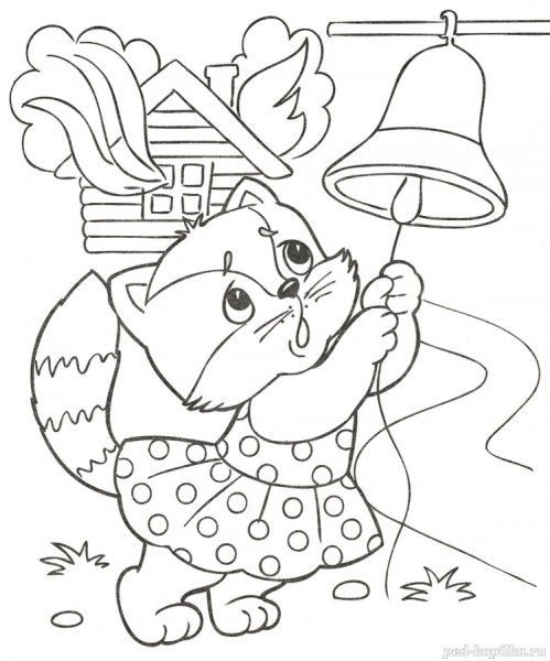 Кошка и мышка раскраска