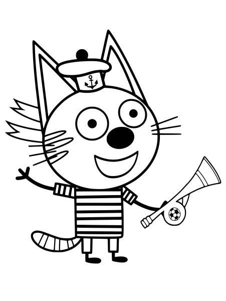 Раскраска три кота Коржик