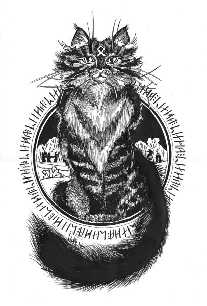 Кот Баюн тату