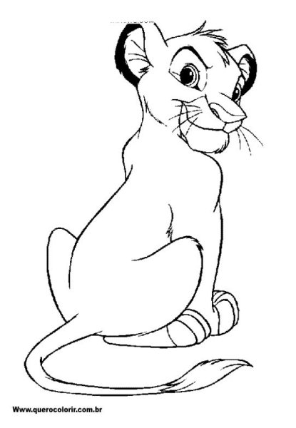 Раскраска кот Симба