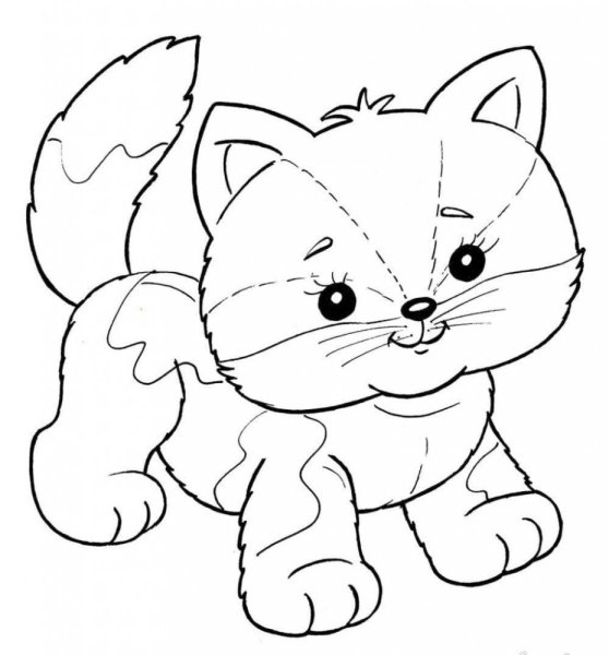 Кошка для раскрашивания для детей 2-3 лет