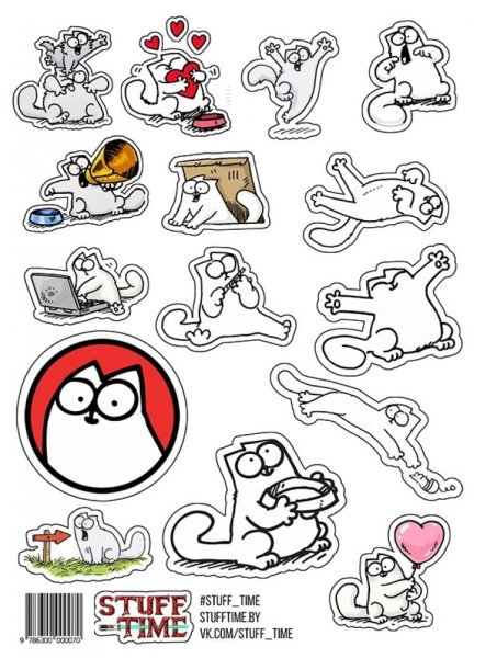Наклейка кот Саймона